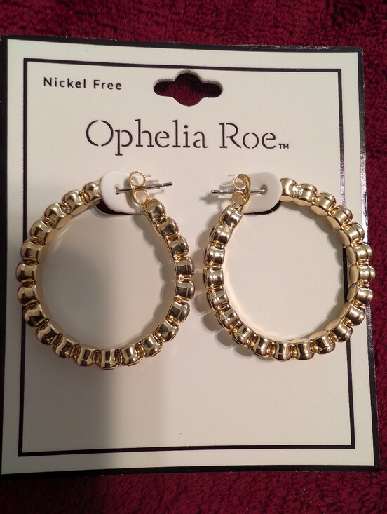 Ophelia Roe Jewelry - Ophelia Roe Gold-Tone Nickel Free Beaded Statement Hoop.